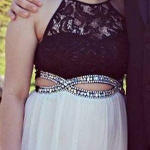 Formal Dress. Worn Once. Long white bottom.
